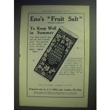 1914 Eno's Fruit Salt Derivative Compound Ad