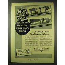 1948 Bausch & Lomb Metallographic Equipment Ad