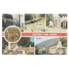 GREETINGS FROM EXMOOR, DEVON. multiview unused vintage postcard hARVEY bARTON =