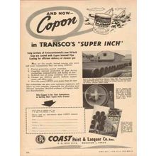 COAST PAINT LACQUER COMPANY 1955 Copon Transco Super Inch vintage ad