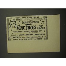 1952 Leonard Sillman's New Faces of 1952 Musical Ad - You'll have a fine time