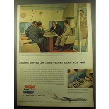 1959 United Air Lines Ad - Around United Air Lines extra care for you
