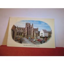 ABBEY AND MARKET PLACE, HEXHAM used postcard Colourmaster Cameo 1979 pm =