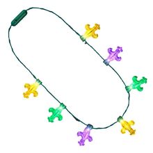 Mardi Gras Big Acrylic Fleur de Lis Bulbs LED Flashing String Charm Crewe Nec...