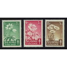 Finland Anemone Rose Coltsfoot Flowers Medicine 3v 1949 MNH SG#475-477