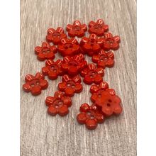 15mm Red Baby and Children's Flower Buttons 2 Hole Acrylic Cardigans Knitting