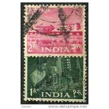 1959 2 different values - #2 fine used (o) - watermark Asokan