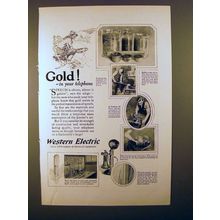 1923 Western Electric Telephone Ad - Gold!