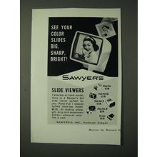 1960 Sawyers Slide Viewers Ad - See your color slides big, sharp, bright!