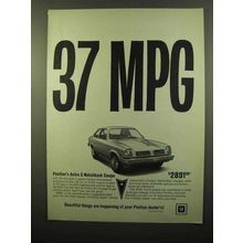 1975 Pontiac Astre S Notchback Coupe Ad - 37 MPG