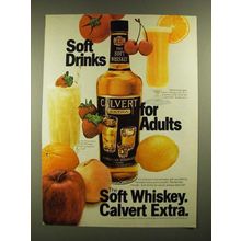1977 Calvert Extra Whiskey Ad - Soft Drinks for Adults