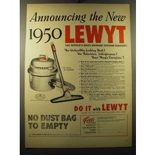 1949 Lewyt Vacuum Cleaner Ad - Announcing the new 1950 Lewyt