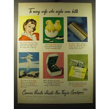 1949 Cannon Percale Sheets Ad - To every wife who sighs over bills