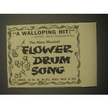 1959 Flower Drum Song Play Ad - A Walloping hit
