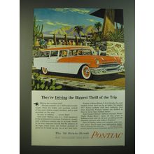 1956 Pontiac Strato-Streak Wagon Ad - They're driving the biggest thrill
