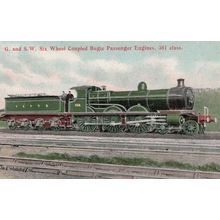 GWR G & SW Wheel Coupled Bogie Passenger Engines 381 Class Postcard