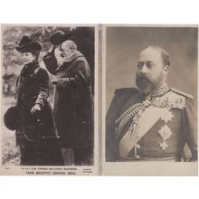 The Late King Edward Gracious Smile 2x RIP Old Postcard