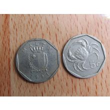Malta 1991 5 Cents Coin