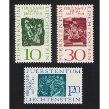 Liechtenstein Birth Centenary of Ferdinand Nigg painter 3v 1965 MNH