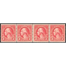 599A, Mint VF+ NH Coil Line Strip of Four With PFC Certificate - Stuart Katz
