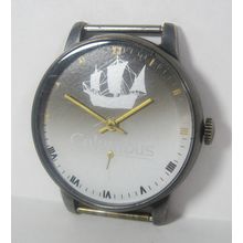 Vintage Big Case ZIM COLUMBUS / Baltica 15j Wristwatch 2602 USSR Soviet watch