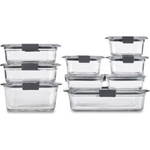 Rubbermaid Brilliance Glass Food Storage Containers, Assorted Sizes, Set of 9, B