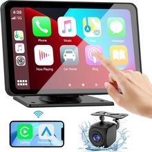 Apple Carplay Screen for Car, 7" HD Portable Car Stereo Touch Screen with Wirele