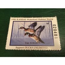 ICOLLECTZONE US Kansas 1990 Duck Habitat Very Fine NH