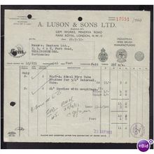 A LUSON & SONS LTD,MINERVA RD ,LONDON,NW10,21/9/53