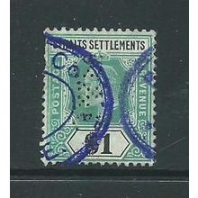 malaya malaysia straits settlements sg136 sg 136 used fiscally perfinned b & co