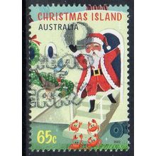 Christmas Island 2022 Christmas - Santa Arriving by Plane 65c Sheet Used