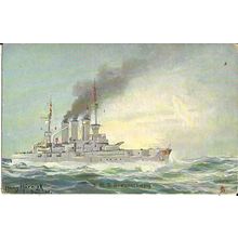 Naval SMS BRAUNSCHWEIG Tuck Oilette Postcard (9284)