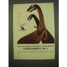 1955 Churchman's No. 1 Cigarette Ad - Leave Him Alone