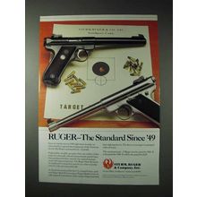 1990 Ruger Mark II Pistol Ad - The Standard Since '49