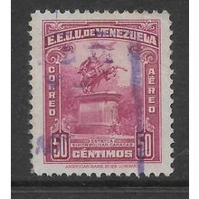 VENEZUELA 1940 STATUE OF BOLIVAR AT CARCACAS 50c CLARET SG 761 FINE USED#