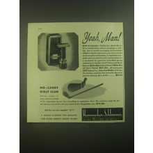 1945 Hammacher Schlemmer Ad - Stahly Live-Blade Razor and No-Caddy Golf Club