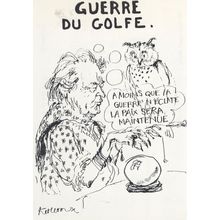 Politician as Gypsy Fortune Teller Gulf War Military Comic Postcard