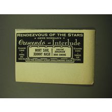 1959 Crescendo and Interlude Nightclubs Ad - Mort Sahl Johnny Nash Nina Simone