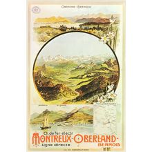 Montreux Oberland Bernois Fer Electrique 1900s Railway Swiss Postcard