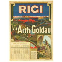 Rici Via Arth Coldau 1904 Train Timetable Switzerland Postcard
