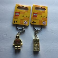 NEW Lego Gold Colored Minifigure & Lego Brick Keyrings