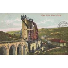 The Great Water Wheel Laxey Isle Of Man Aerial Antique Postcard