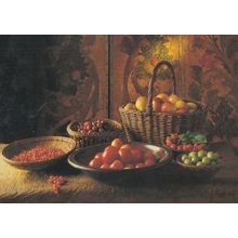 Redcurrant Currants Gooseberries Strawberries Raspberry Still Life Food Postcard