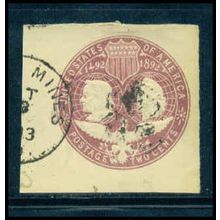 Used U349 2c Columbus and Liberty Fine Cut Square TIII WA2911