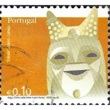 PORTUGAL, Entrudim mask, Lazarim, Lamego, orange 2005, 0.10