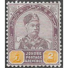 JOHORE SULTAN ABU BAKHAR MALAYA 1891 2c SG22 22 SG MINT HINGED