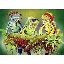 Rasta Iguanas - Tree Free Greeting Card - 10766