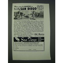 1949 San Diego California Ad - Plan Now to Winter in Lovely San Diego