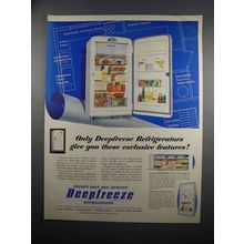 1951 Deepfreeze Refrigerator Ad - Exclusive Features