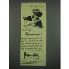 1949 Personality Turtle Oil Soap Ad - Are you the highwayman type?